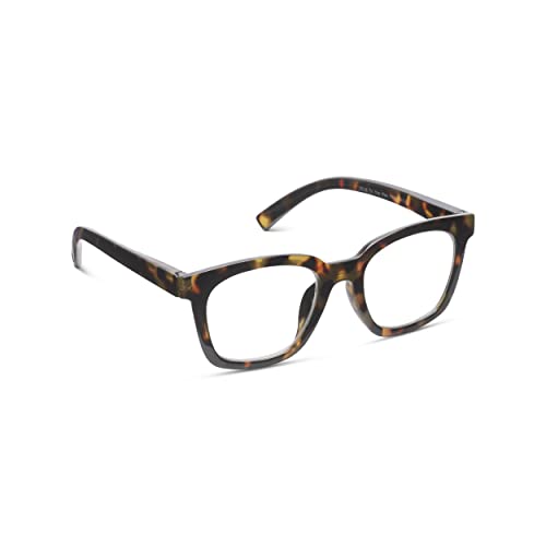 Peepers by PeeperSpecs Women's to The Max Soft Square Progressive Blue Light Blocking Glasses, Tortoise, 2.50 + 2.5