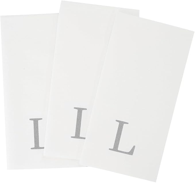Luxenap 15.8 X 7.9 Inch Linen-Feel Guest Towels, 50 Lettered Hand Towels