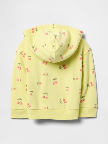 GAP Baby Girls Logo Full Zip Hoodie Hooded Sweatshirt, Citron, 5YRS