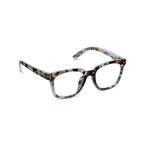 Peepers by PeeperSpecs Women's to The Max Square Light Blocking Reading Glasses, Blue Quartz, 49 + 1.25
