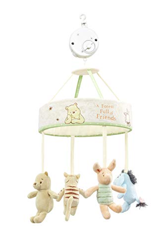 Rainbow Designs Winnie The Pooh Baby Mobile with Rotating Characters & Lullaby - Nursery Cot Decoration - Soothing Sleep Aid with Pooh, Piglet, Tigger & Eeyore - Charming Winnie The Pooh Gift