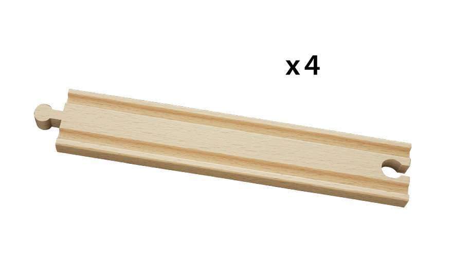 BRIO Long Straights Wooden Train Track for Kids Age 3 Years Up - Compatible with all BRIO Railway Sets & Accessories
