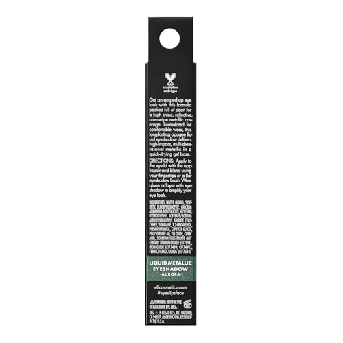 e.l.f. Liquid Metallic Eyeshadow, Quick-Drying, Long-Lasting, Gel-Based Formula For One-Swipe Pigmented Coverage, Vegan & Cruelty-Free, Aurora