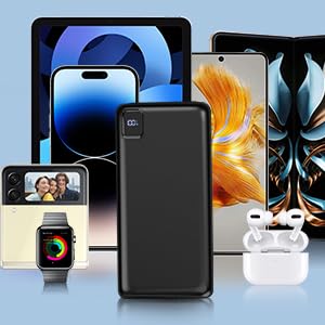 Portable Charger Power Bank 40000mAh Powerbank PD 30W and QC 4.0 Fast Charging External Battery Pack with USB-C LED 3 Outputs & 2 Inputs Portable Charging for iPhone 15 14 13 pro, Samsung