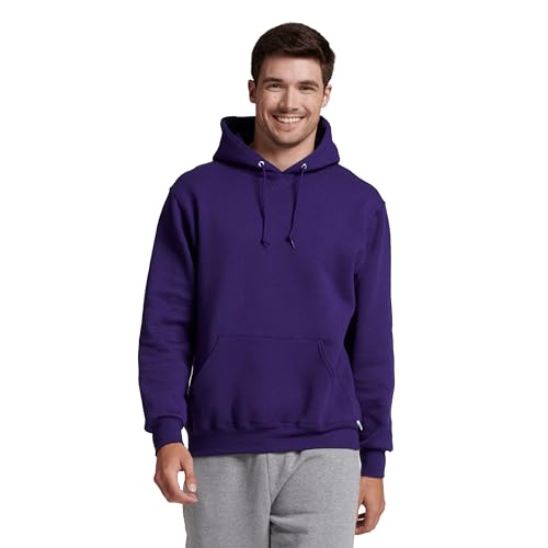 Russell Athletic Men's Dri-Power Fleece Pullover Hood, Purple, Large