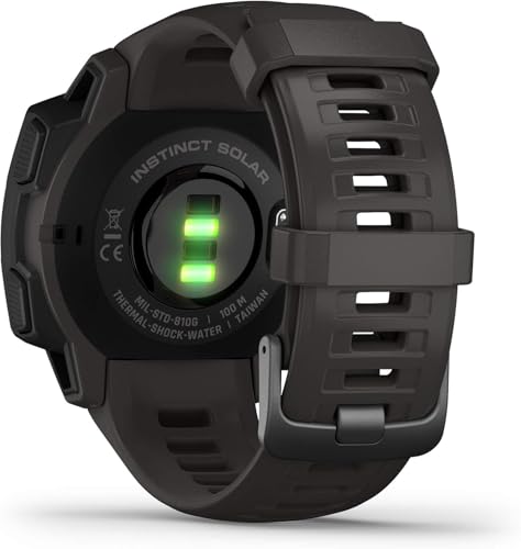 Garmin Instinct Solar, Solar-powered Rugged Outdoor Smartwatch, Built-in Sports Apps and Health Monitoring, Graphite