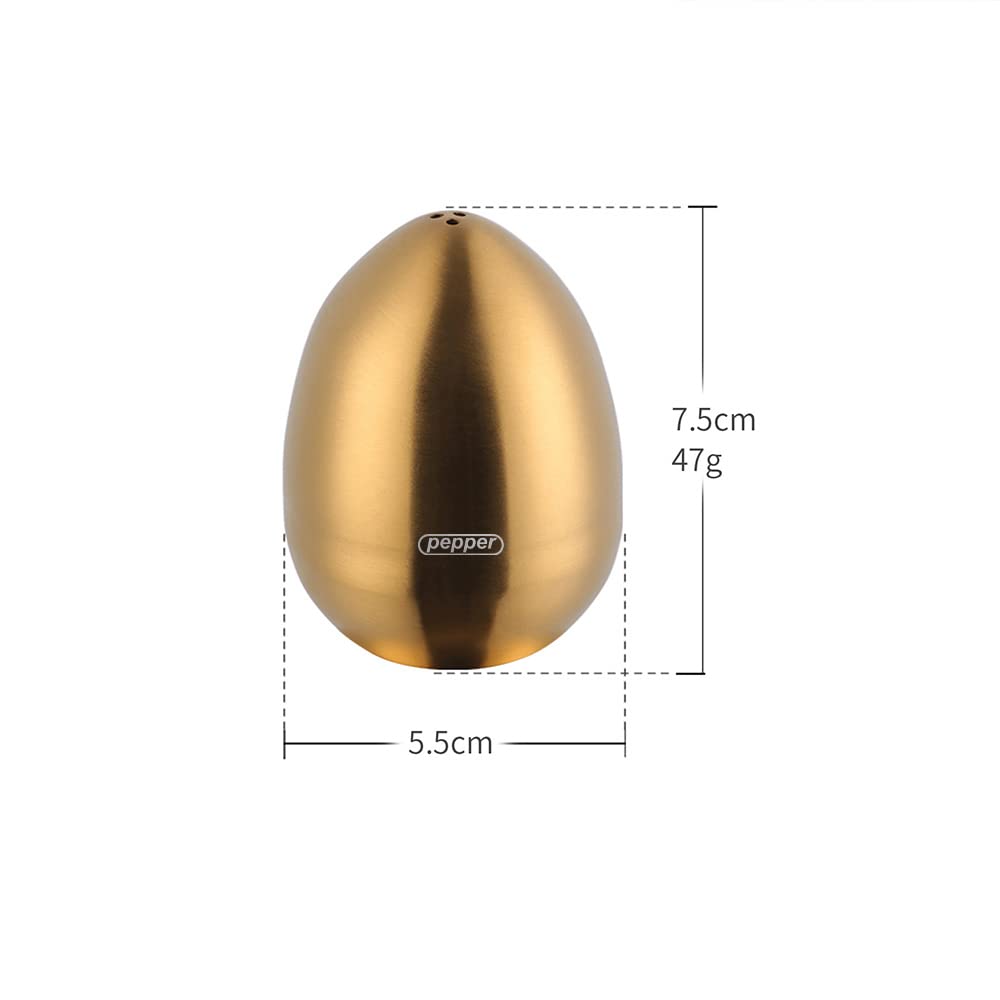 TUPMFG Salt Pepper Shaker Set: Stainless Steel Salt & Pepper Dispenser 2 Pieces for Kitchen (Gold)