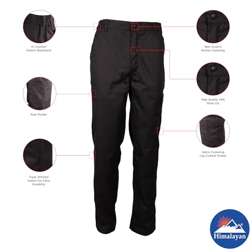 Himalayan H818 Mens Active Work Trouser, Black, Waist 32", Leg 29"
