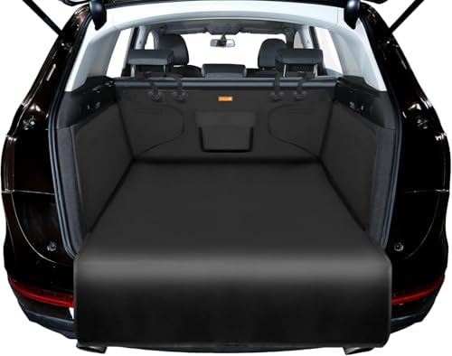 Alfheim Car Boot Liner Protector - Nonslip Waterproof Pet Dog Back Seat Cover - Durable Washable Cargo Cover Mat Travel, Universal for Medium Small Car Truck SUV (Black)