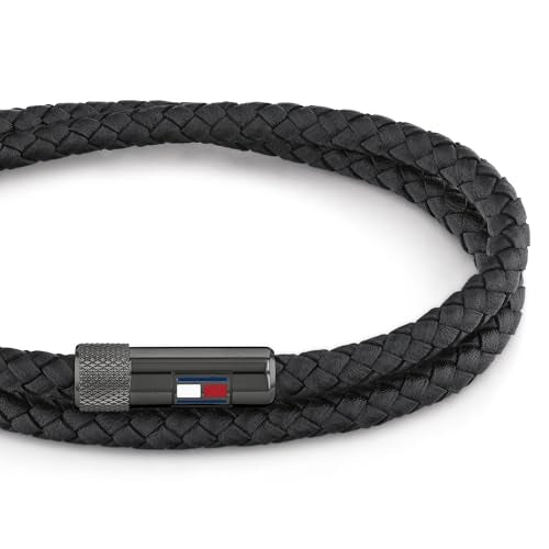 Tommy Hilfiger Jewelry Men's Leather Bracelet with Magnetic Closure
