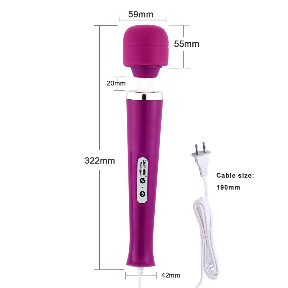 CHARMING Wired Powerful Handheld Back Massager with Strong Vibration, Personal Therapy Massager for Sports Recovery, Muscle Aches, Body Pain (Purple)