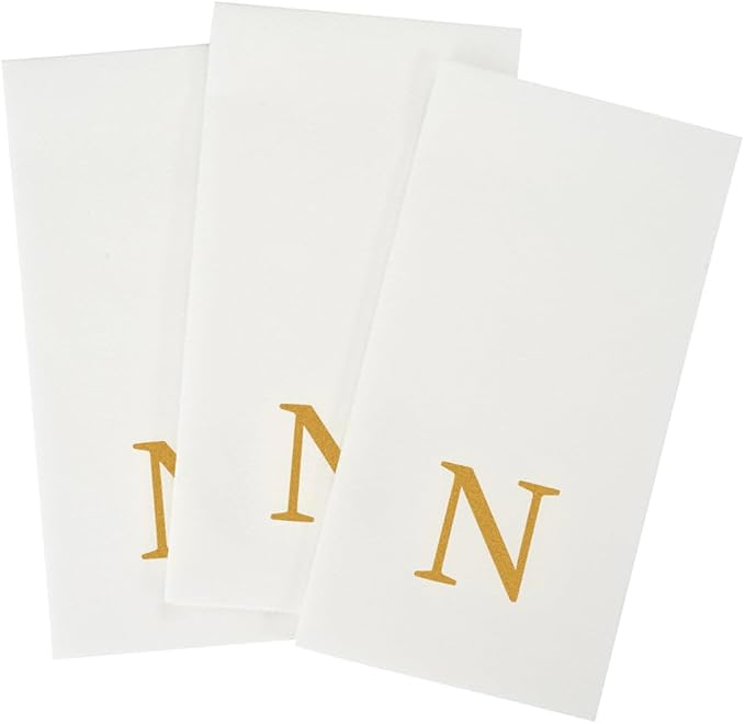 Luxenap 15.8 X 7.9 Inch Linen-Feel Guest Towels, 50 Lettered Hand Towels