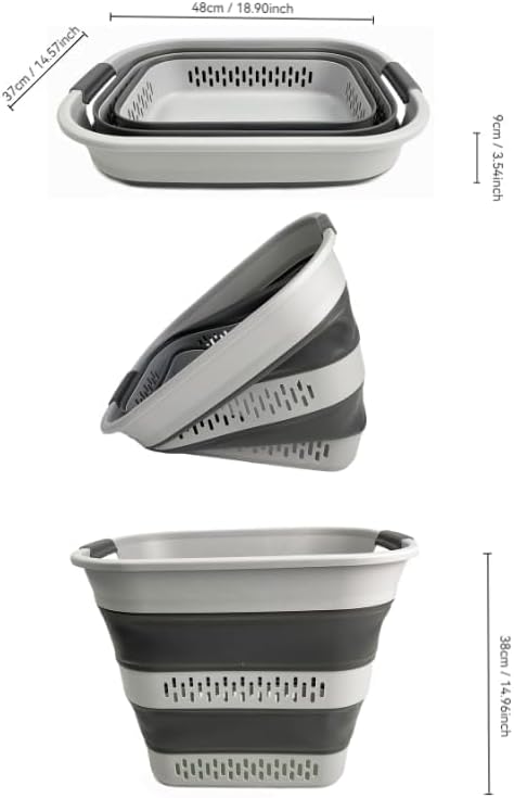 SAMMART 40L Collapsible Plastic Laundry Basket