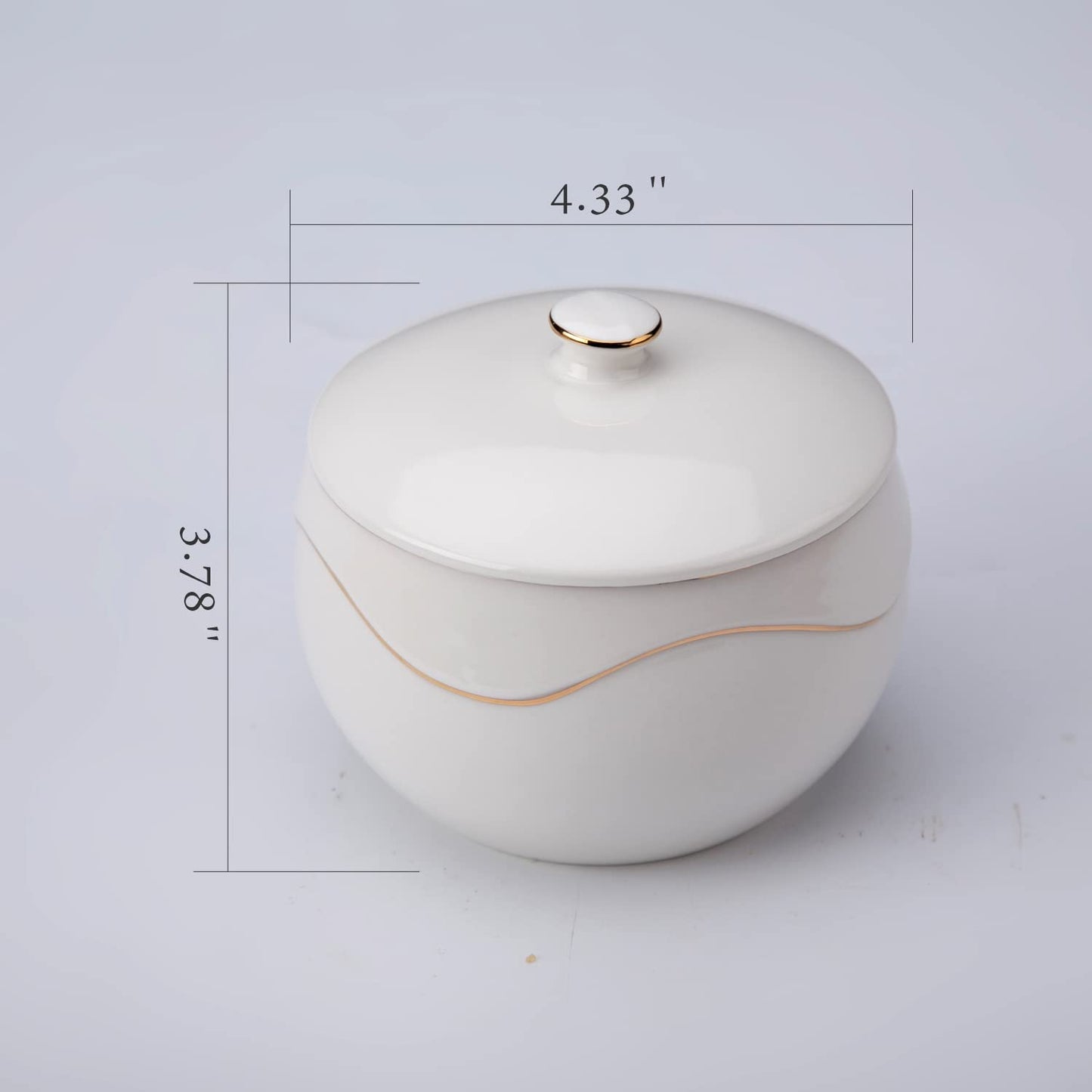 KITCHENDAO Bamboo Salt Cellar and Porcelain Sugar Bowl