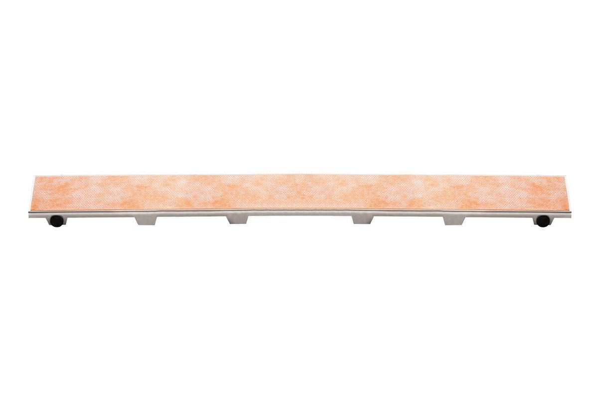Schluter Kerdi-Line Frameless Grate Assembly for Ceramic & Stone Tiles - Use with Center Outlet Channel Body - Tile Design, 68" Length - KL1DRE170