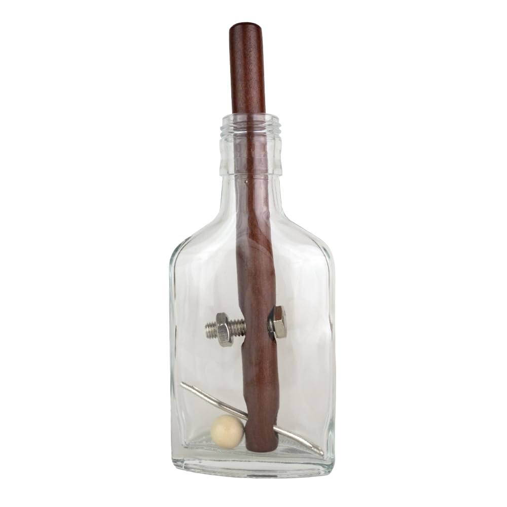True Genius - Grecian Glass Bottle Disentanglement Brainteaser Puzzle, Logic Puzzle for Adults, Brain Teaser, Gifts for Father's Day, Men, Kids