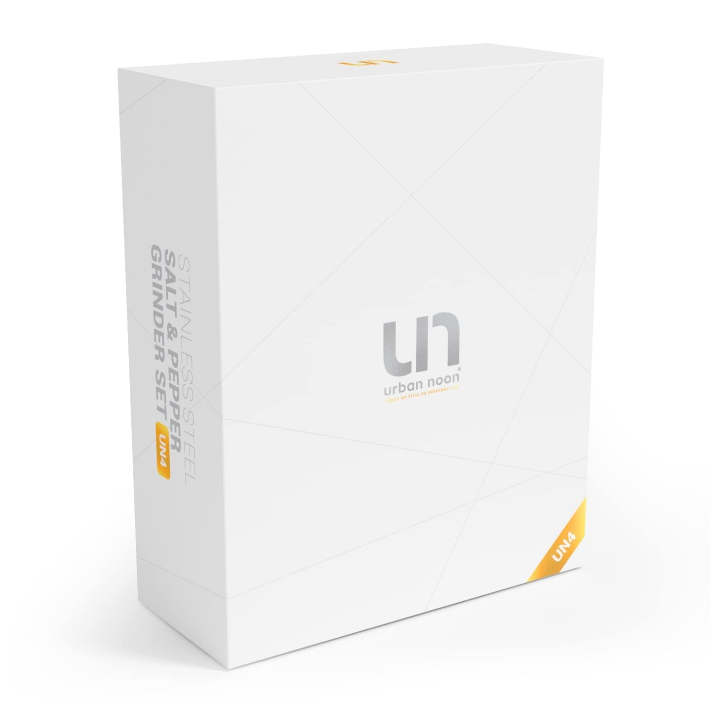 Salt and Pepper Grinder Set - Large Capacity Stainless Steel Pepper Grinder and Salt Grinder with Tray in Luxurious Gift-Box - Manual Mills with Ceramic Grinders and Adjustable Coarseness (Set of 2)