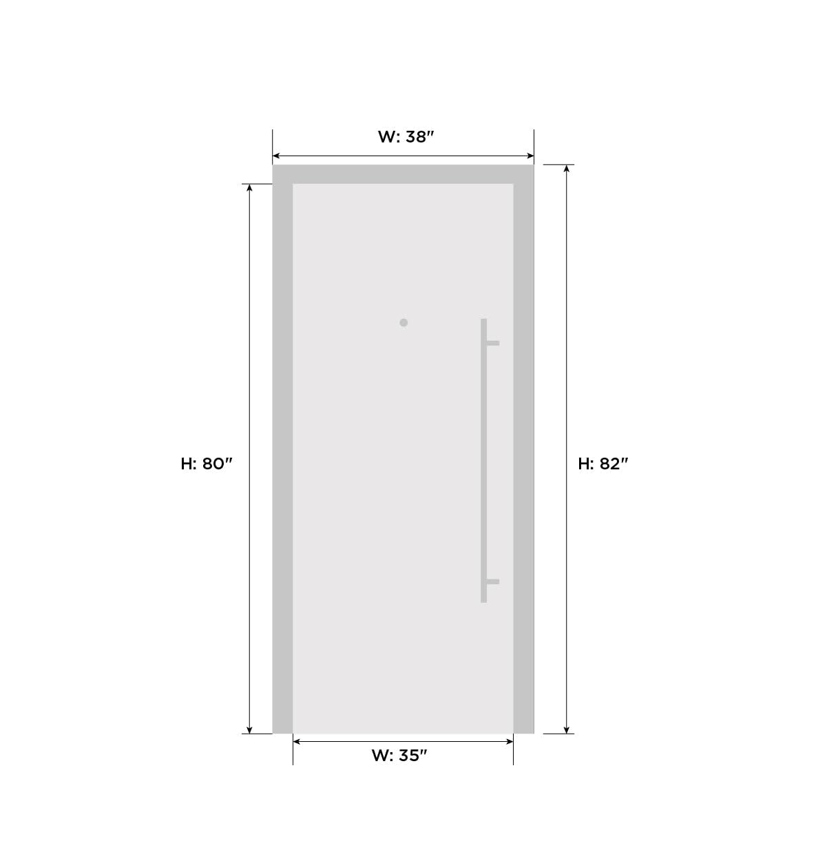 VDOMDOORS Front Exterior Prehung Metal-Plastic Door Frosted Glass | Manux 8111 Antracite Grey | Residential Doors Entrance Patio Garage W36 x H80 Right-Inswing