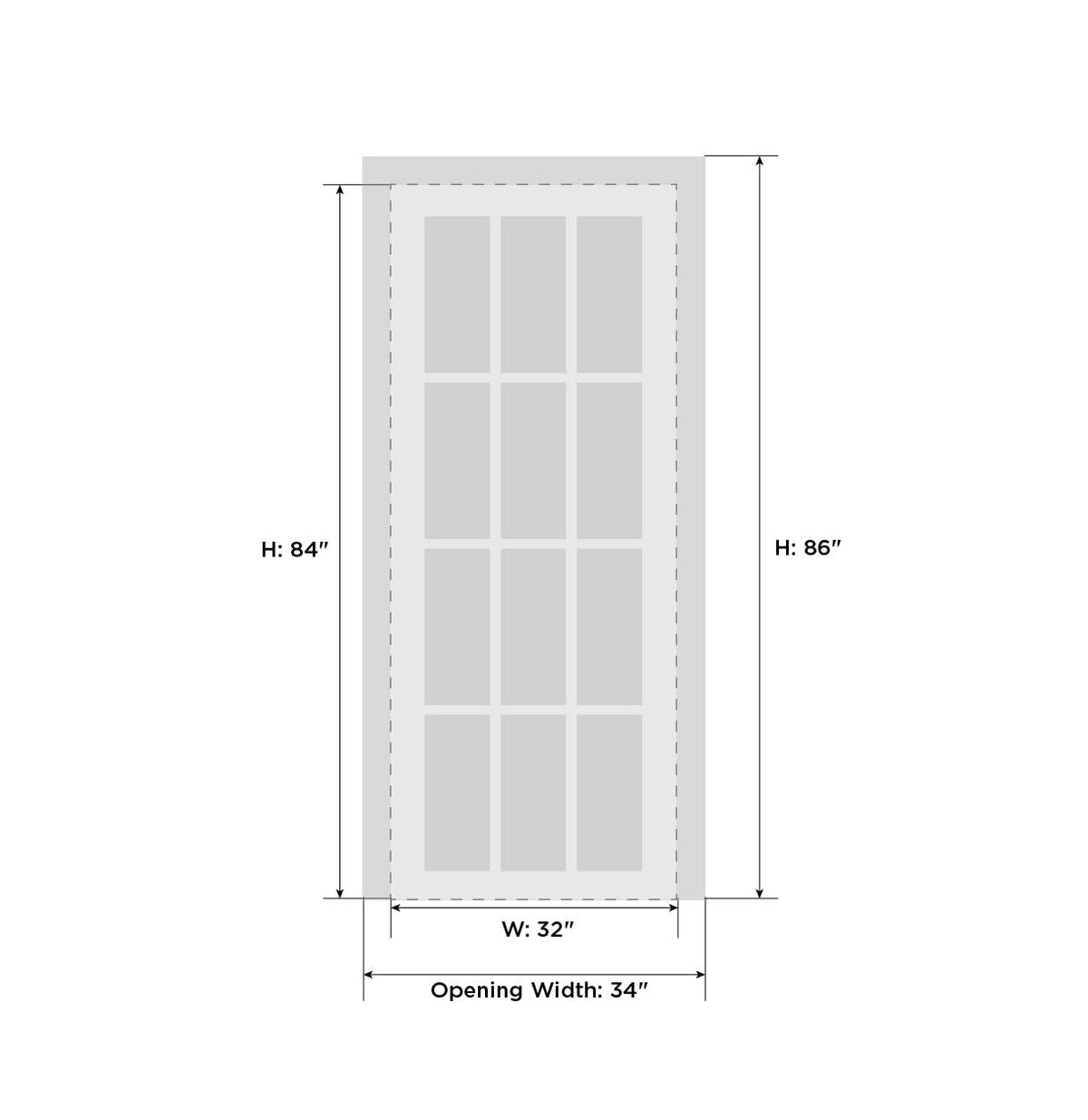 Sartodoors PLANUM 0010 | 32 x 84 | Matte Grey Interior Single Swing Door with No Glass | Solid Wood with Honeycomb Door in Modern Style | Hardware Included