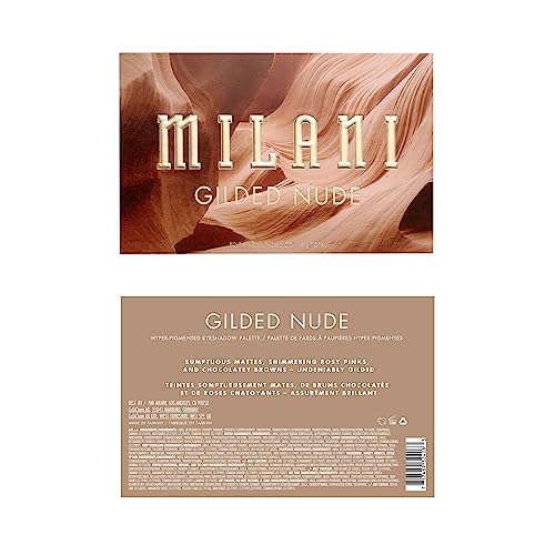 Milani Gilded Nude Hyper Pigmented Eyeshadow Palette - 15 Natural Looking Makeup Eyeshadow Colors for Your Everyday Look