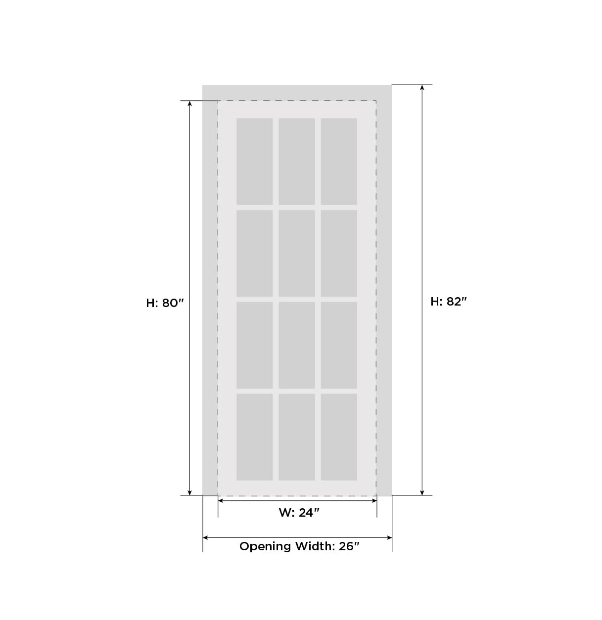 SARTODOORS Pantry Kitchen Lite Door 24 x 80 inches with Hardware | Lucia 22 Matte White with Frosted Opaque Glass | Single Panel Frame Trims | Bathroom Bedroom Sturdy Doors