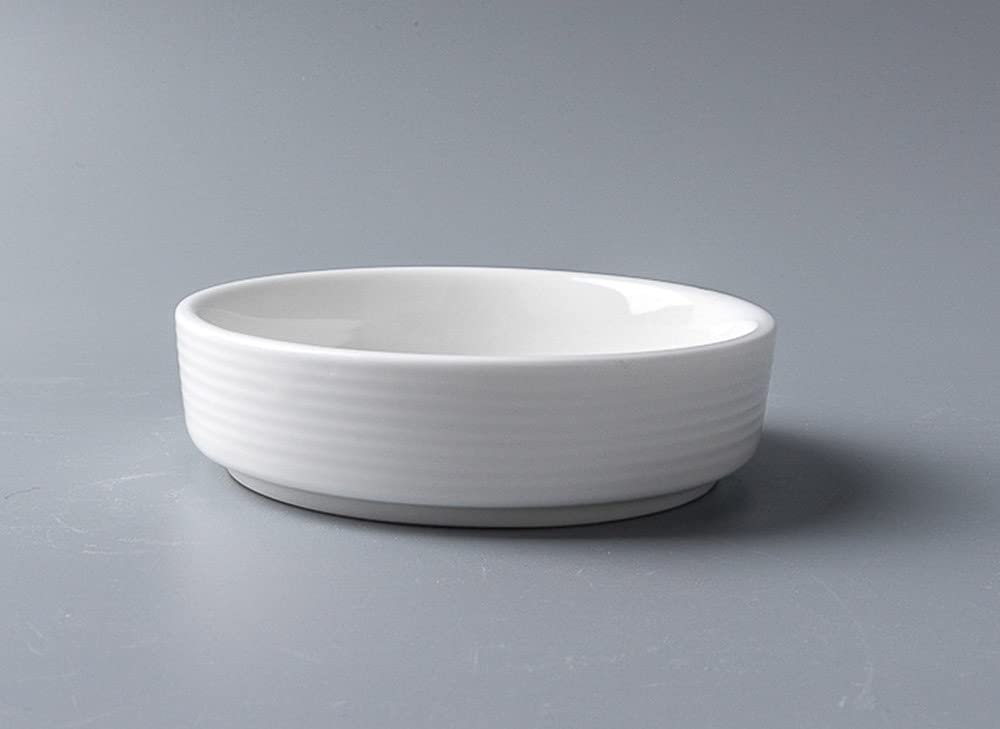 Mozacona 8pcs White Ceramic Seasoning Dishes Appetizer Plates,3 Inches