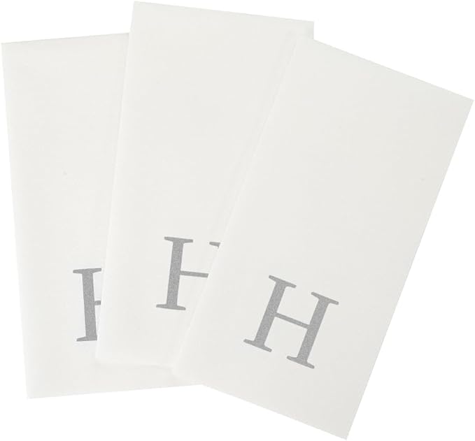 Luxenap 15.8 X 7.9 Inch Linen-Feel Guest Towels, 50 Lettered Hand Towels