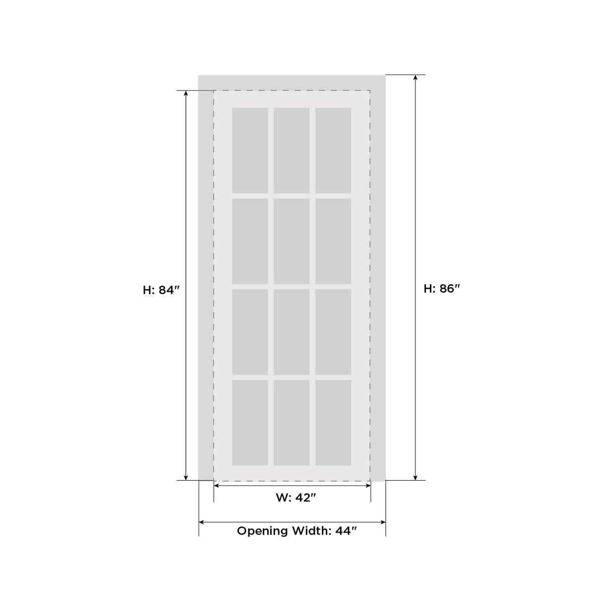 SARTODOORS Pantry Kitchen Door 42 x 84 with Hardware | Quadro 4115 White Silk | Single Panel Frame Trims | Bathroom Bedroom Sturdy Doors