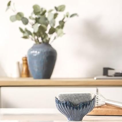 Sponge Holder for Kitchen Sink, Ceramic Sponge Holder