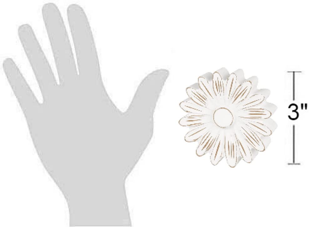 Collins Painting Distressed Wood Flower Petals Shelf Sitter (Small, White Daisy II)