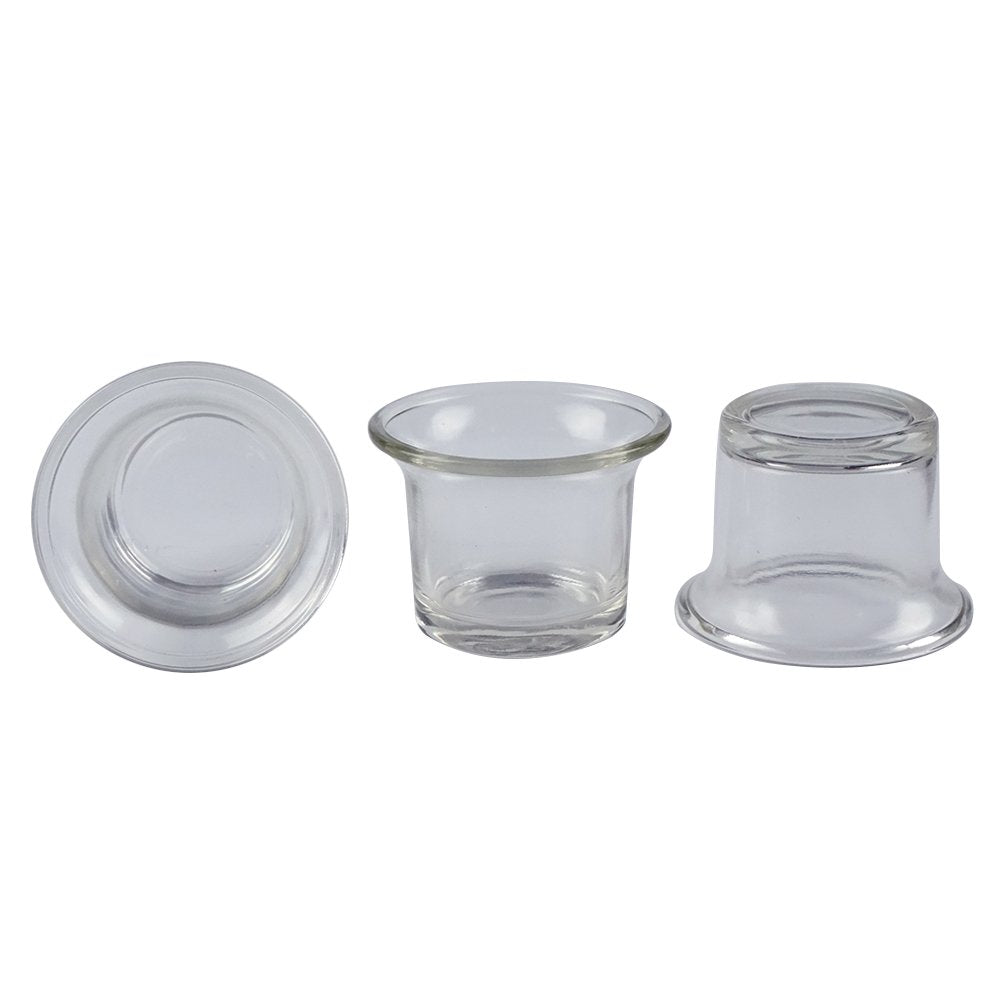 Clear Chunky Glass Lip Votive Candle Holders Tealight Votive Cups for Wedding Proposal, Spa, Aromatherapy, Meditation, 6 Counts by Shxstore
