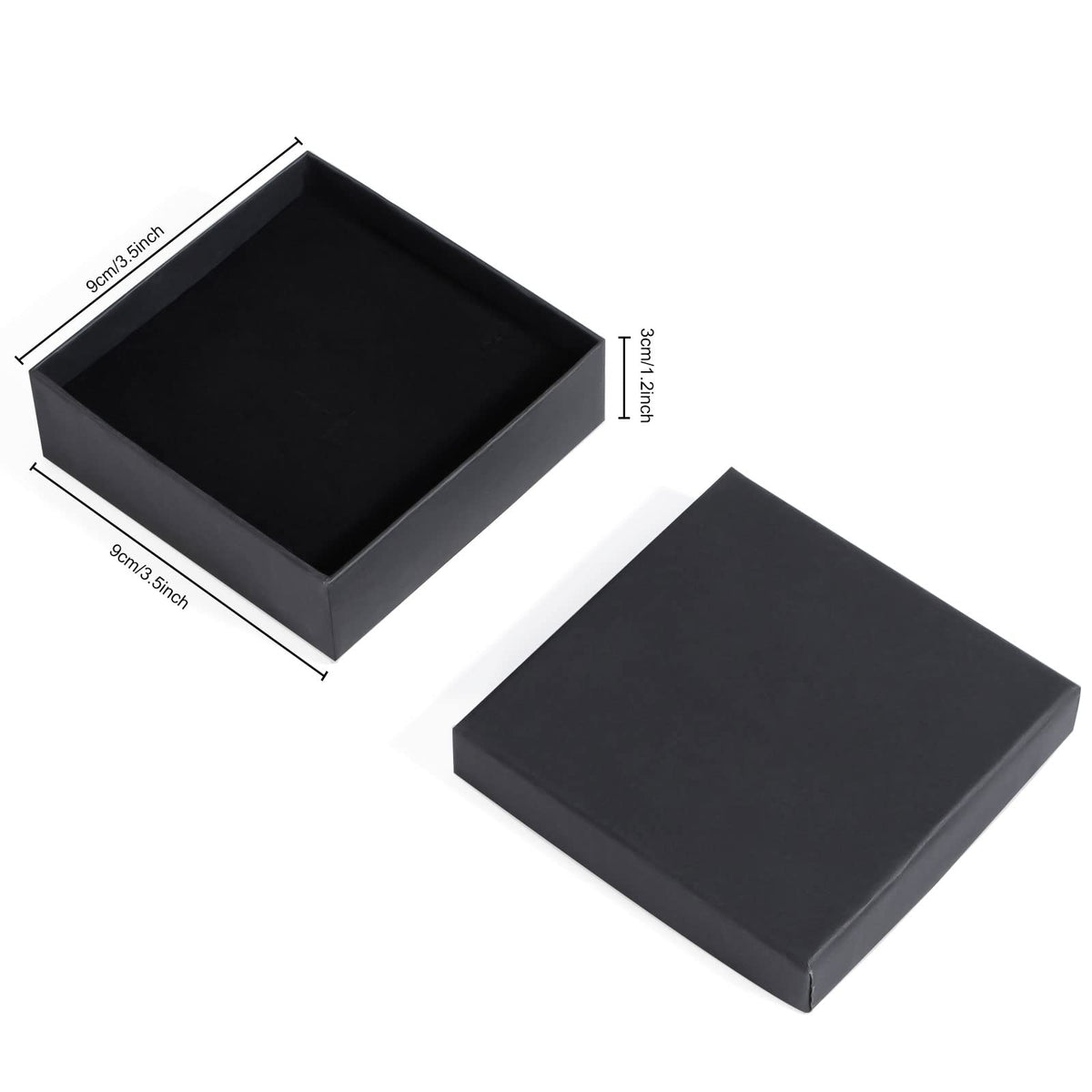 Sdootjewelry Black Jewelry Boxes Bulk 12 Packs, Jewelry Gift Box with Foam, Small Jewelry Boxes for Gifts, 3.5'' × 3.5'' × 1.2''