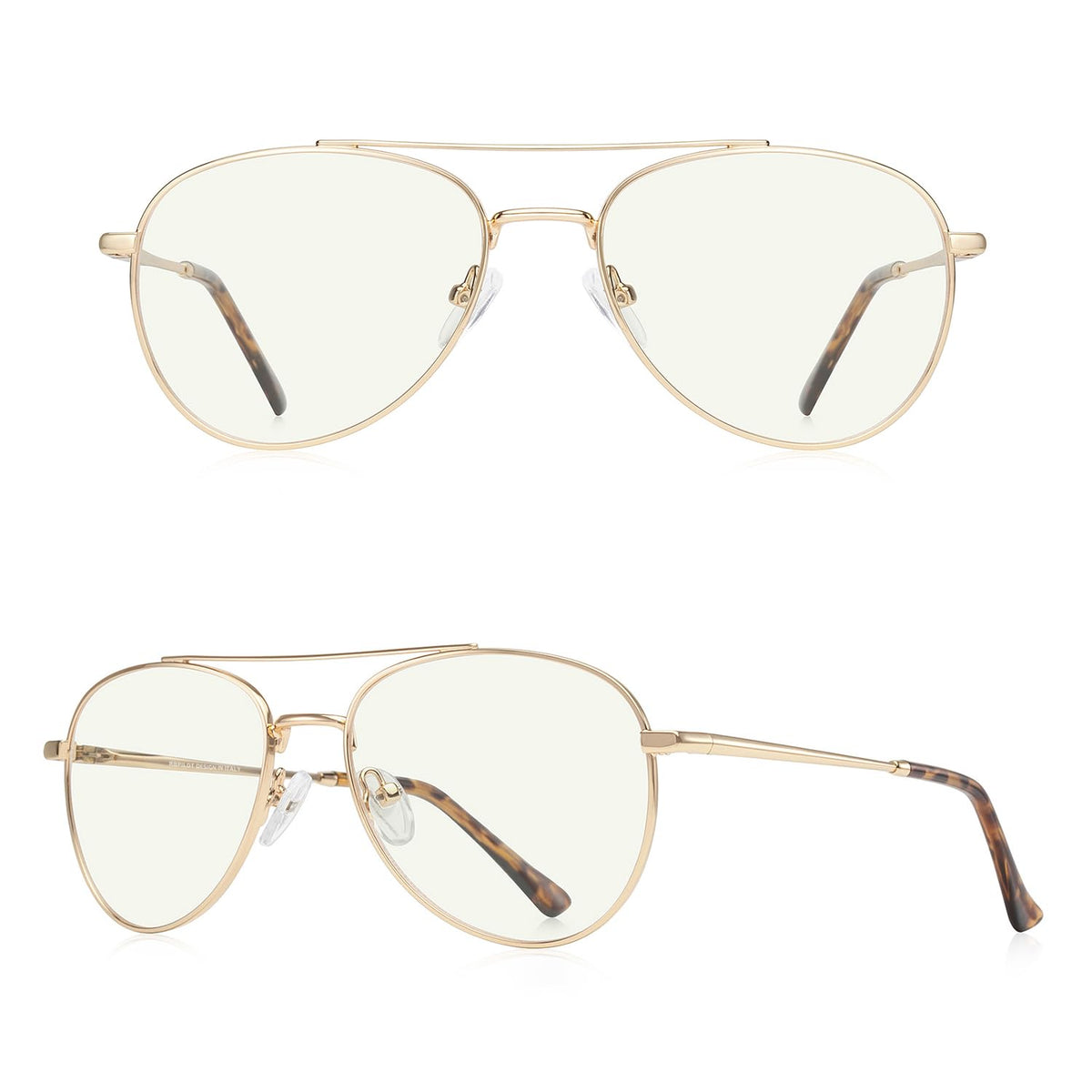 RB.Pilot Aviator Reading Glasses for men and Women Blue Light Blocking Lens Spring Temple