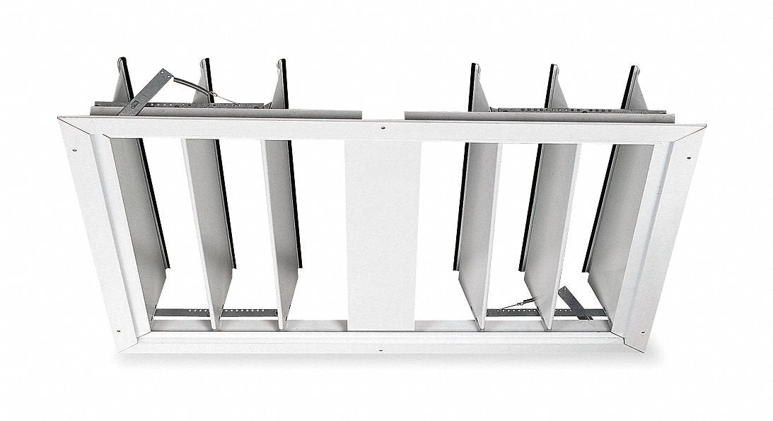 Fan Shutter,30 In,White Painted Aluminum