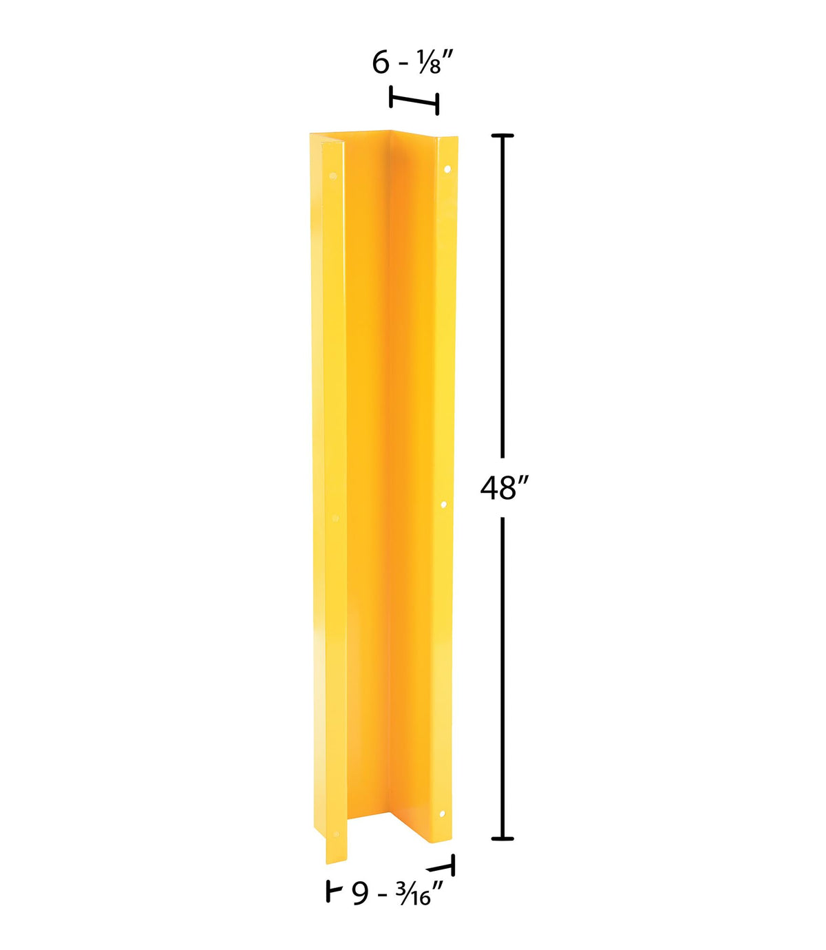 Vestil DSG-48 Pipe and Downspout Protector, Steel, 9-3/16" Width, 48" Height, 6-1/8" Depth