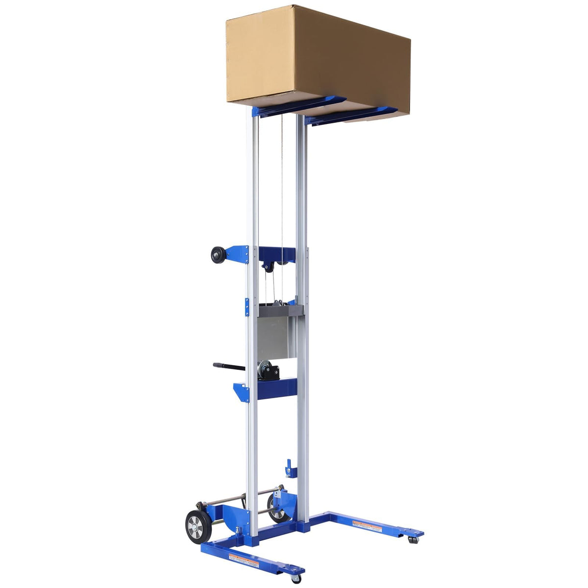 ELOMBR 2PCS Material Lift Winch Stacker, 1.97"-122" Height Range, 400 lbs Capacity, Adjustable Straddle Hand Winch Lift Trucks for Warehouse, Factory, 42.90" L x 43.30" W