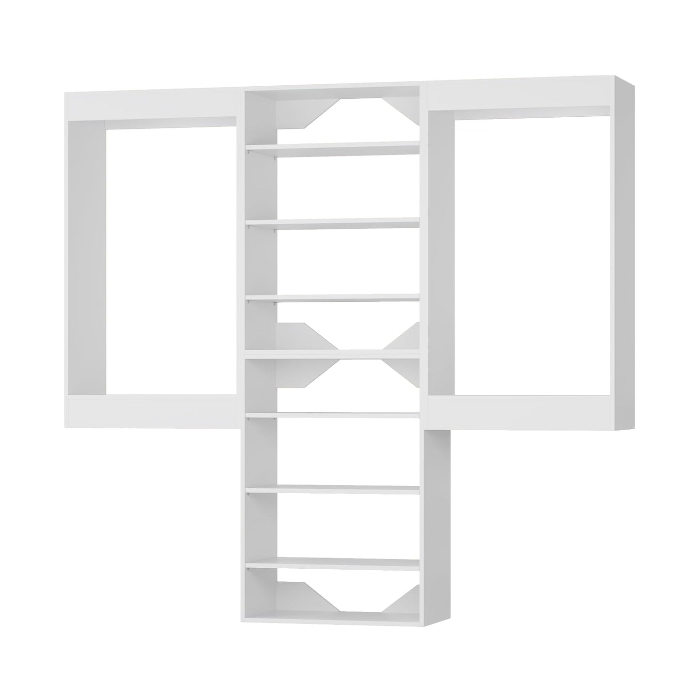 MODCART Modular Closet System, 60" Wide Closet Organizer System with Hanging and Towers, Wood Tower Closet Storage for Walk In Closets, Wall Mounted Wardrobe Organizer Kit System, Bedroom, White