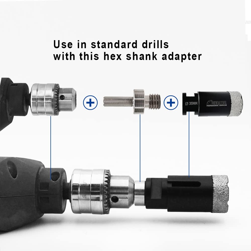 SHDIATOOL Diamond Drill Core Bits Set Diameter 20 25 35 45 65mm with 5/8-Inch-11 Thread for Hard Granite Marble