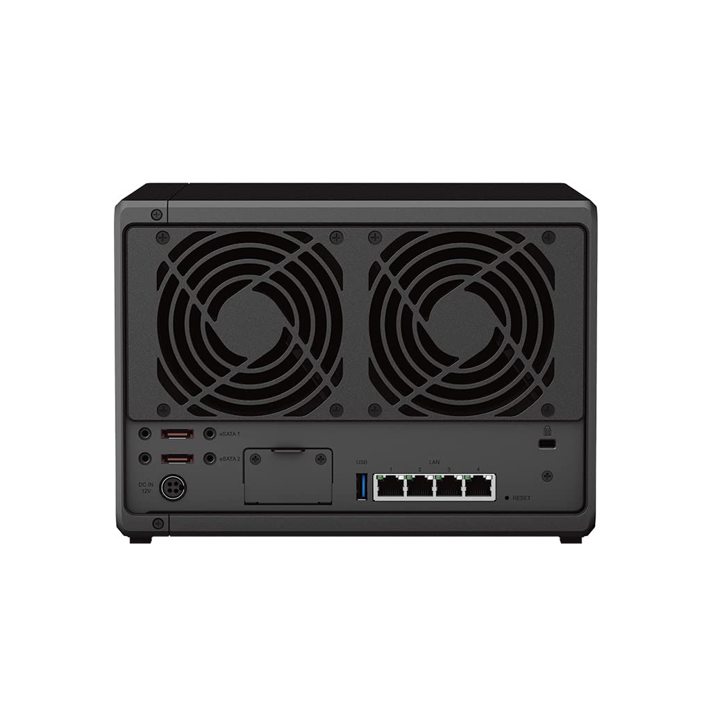 Synology DiskStation DS1522+ NAS Server Bundle with Ryzen 2.6 GHz CPU, 32GB Memory, 100TB HDD Storage, 1TB M.2 NVMe SSD, 4 x 1GbE LAN Ports, DSM Operating System