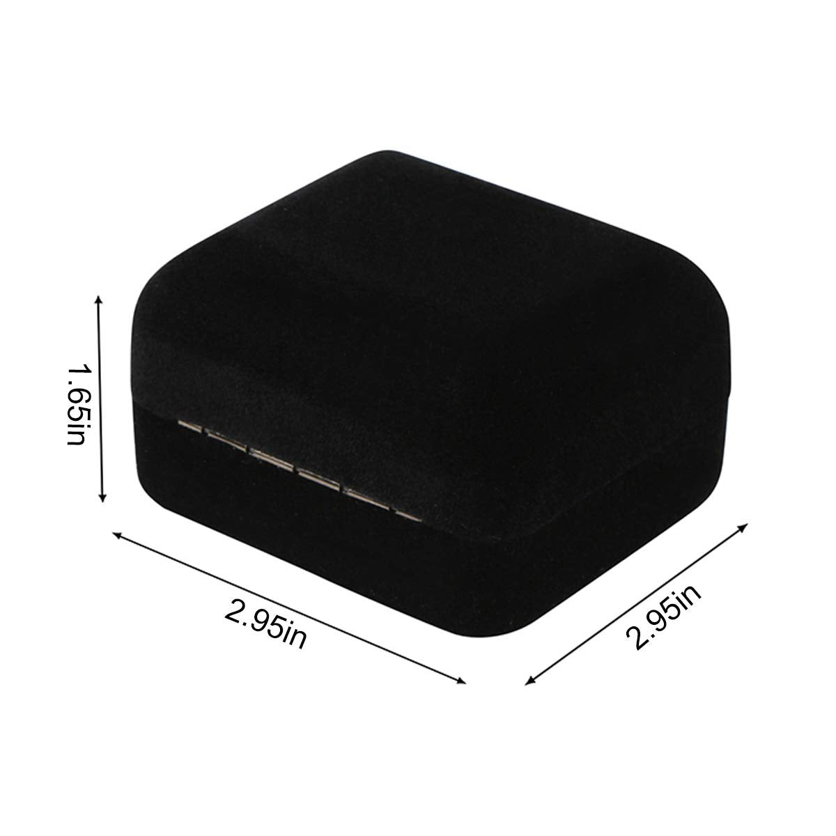 Omeet Velvet Metal Glossy with LED Pendant Box Necklace Box Couple Bracelet Box Jewelry Gift Box Case for Valentine's Day Anniversary Wedding Engagment Christmas - Black