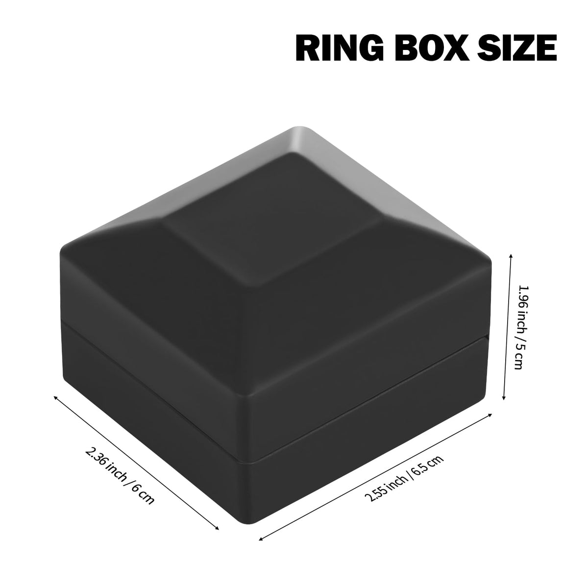 LED Stud Earring Jewelry Gift Box for Proposal, Wedding, Engagement,Birthday Luxury Jewelry Gift Box with LED Light, Jewellry Display Box (Black)