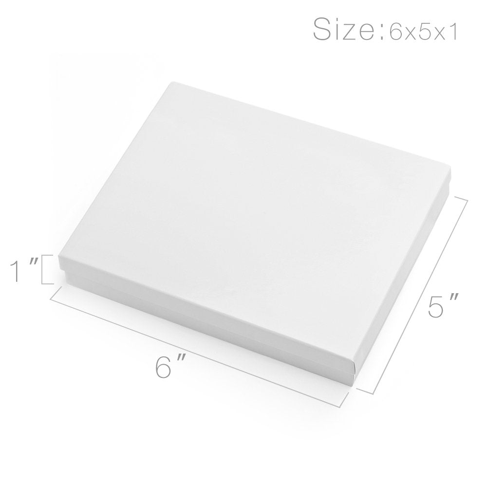 MESHA White Jewelry Gift Boxes with Lids 10 PC,6x5x1 Cotton Filled Glossy Jewelry Box, Necklace,Bracelet,Earring Gift Box, Bulk Jewel Boxes for Shipping, Small Business, Accessories