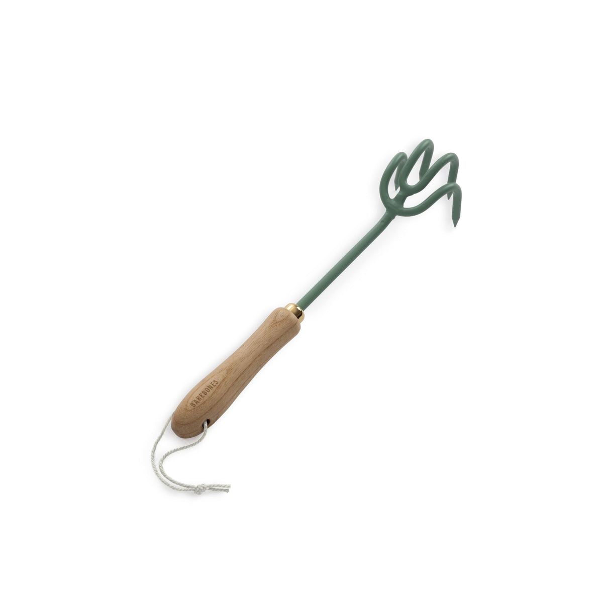 Barebones Cultivator - Weed Remover Tool - Garden Rake and Weeding Tool for Yard Work - Stainless Steel Cultivator for Raking Soil (Ash/Mint)