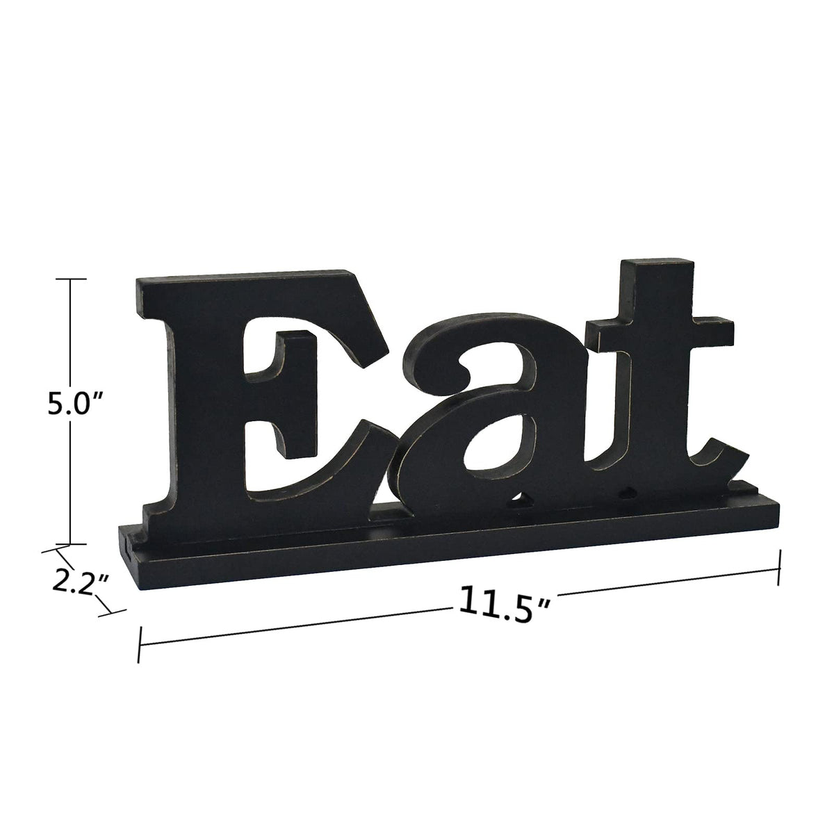 E-view Wooden Family Sign for Home Decor - Decorative Letters Tabletop Word Plaque Home Décor Accents (Eat)