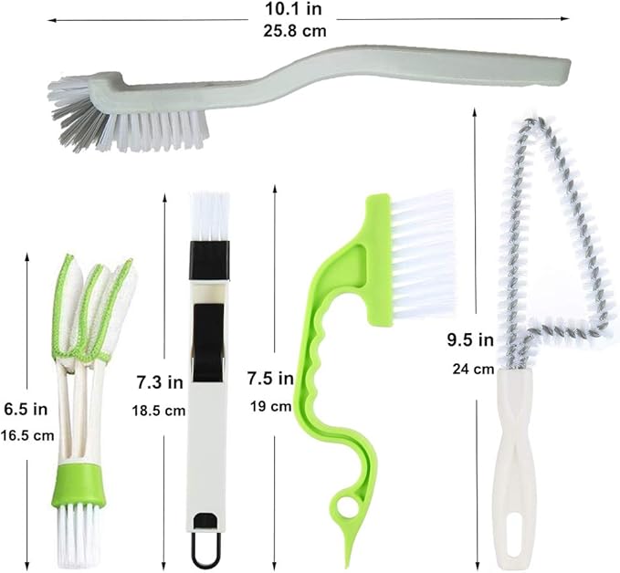 Window Track and Grout Cleaning Brush Set, Tile Lines, Sink Corners, Small Gaps