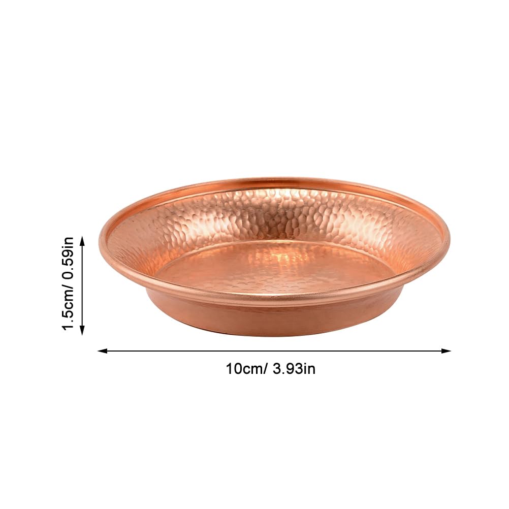 PRETYZOOM Copper Bowl Hammered Pattern Decorative Bowl Unbreakable Copper Serving Plate for Fruit 3.9 Inch Diameter