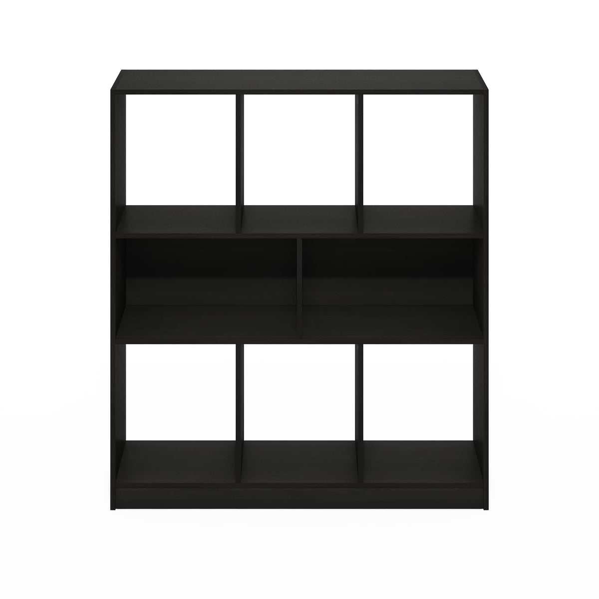 Furinno DALY Book Shelf, 8-Cube Bookshelf, Horizontal Cube Storage Organizer Bookcase, 10.9 x 35.4 x 39.4, for Living Room, Bedroom, Home Office, Espresso