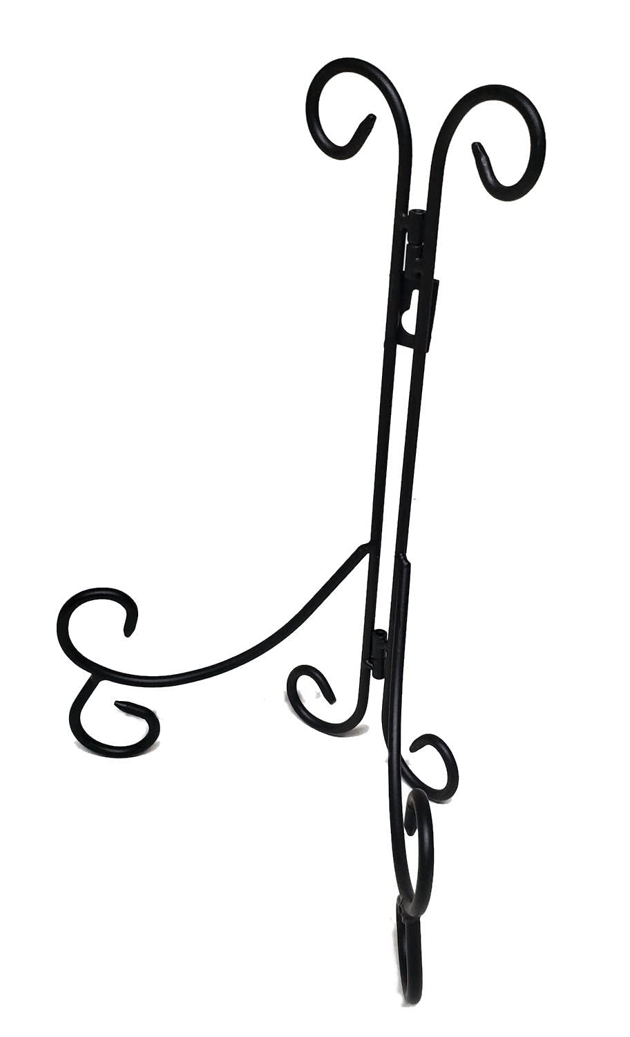 Decorative Black Wrought Iron 12" Plate Stand Easel