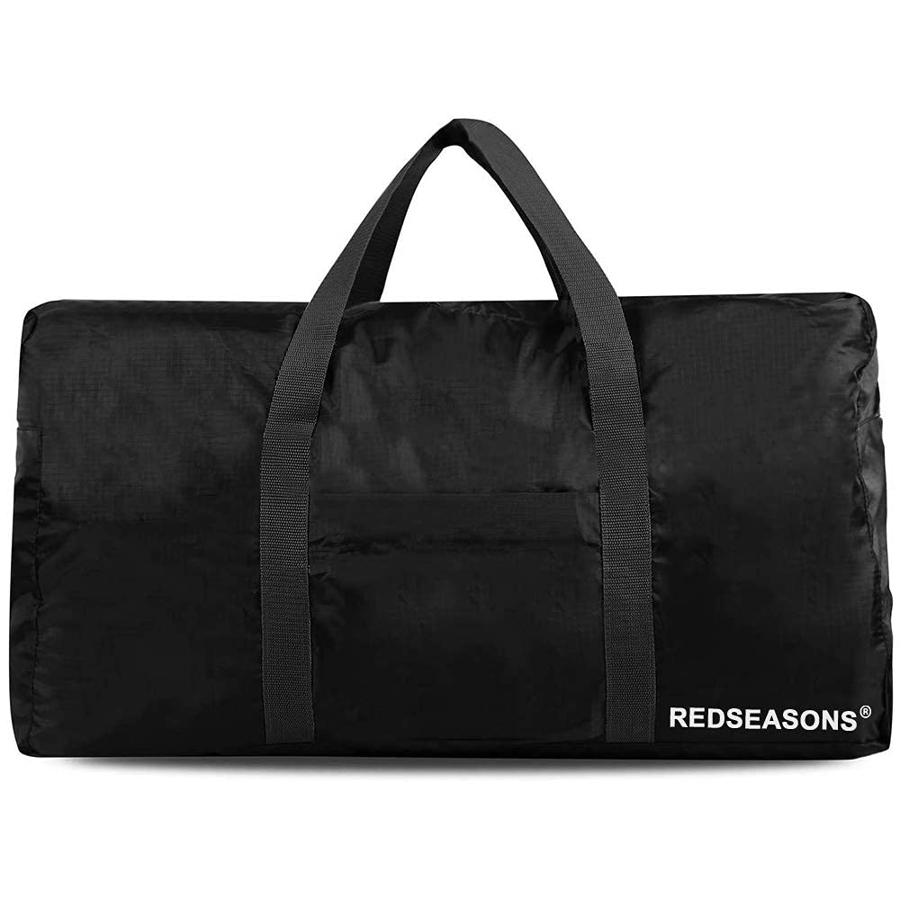 Extra Large, Foldable Travel Bag with Hand Strap, Suitable for Travel, Waterproof Carry Bag, Camping (Black), black