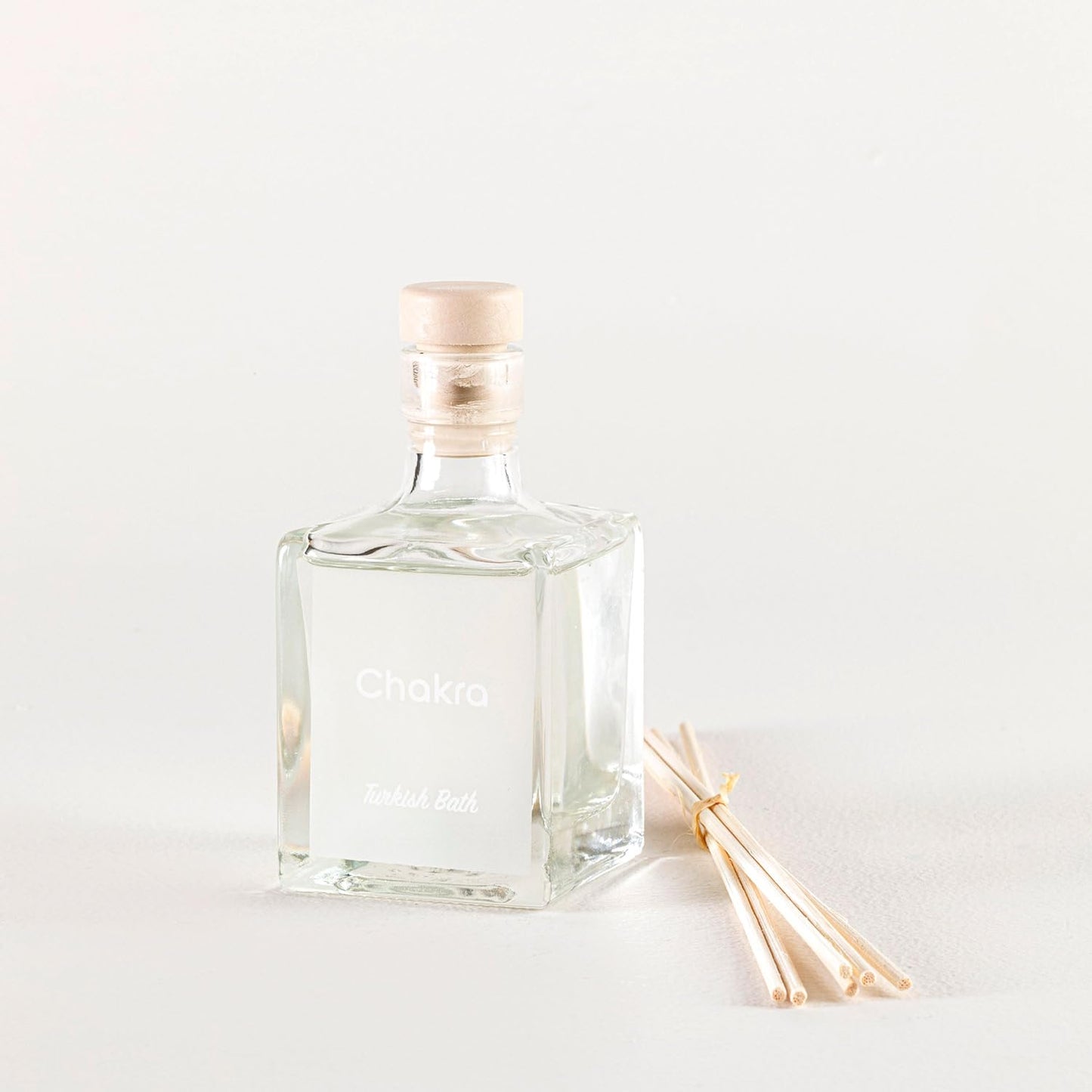 Chakra Reed Diffuser Set - Reed Diffusers for Home, Office and Living Spaces with Long-Lasting Fragrance, Scent Diffuser with Decorative Glass Bottle & Bamboo Sticks, 3.3 fl oz, Turkish Bath